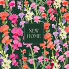 Nieuwe woning kaart New home met bloemen